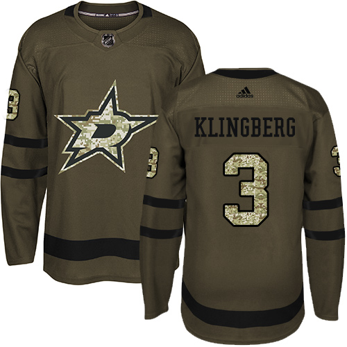 Adidas Stars #3 John Klingberg Green Salute to Service Youth Stitched NHL Jersey